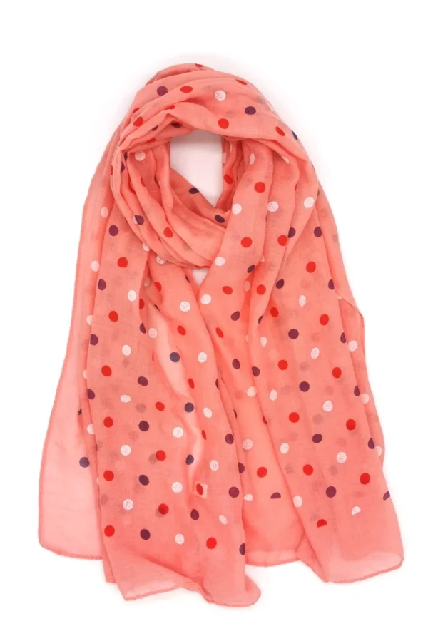 Foulard corail à pois