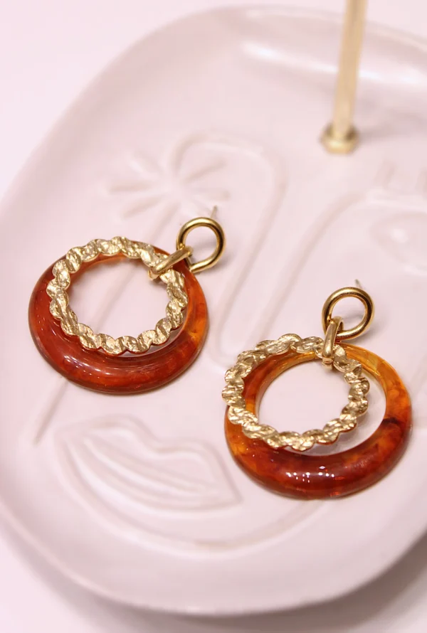 Boucle d'oreille marbré (3 coloris) – Image 2