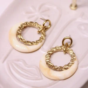 Boucle d'oreille marbré (3 coloris)