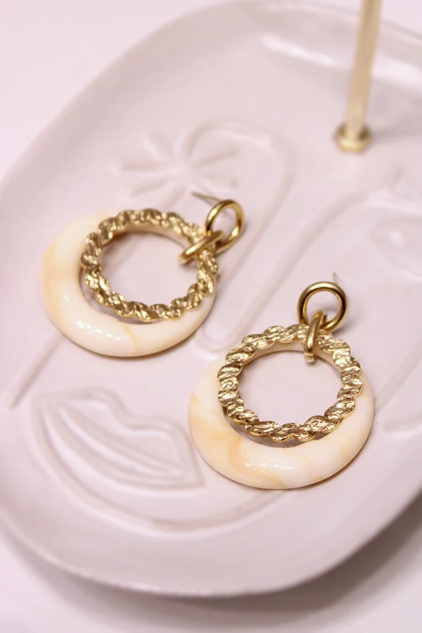 Boucle d'oreille marbré (3 coloris)