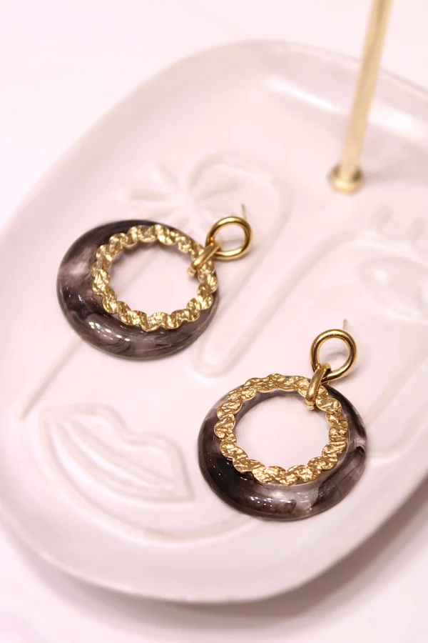 Boucle d'oreille marbré (3 coloris) – Image 3