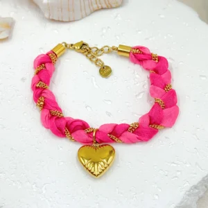 Bracelet cœur rose