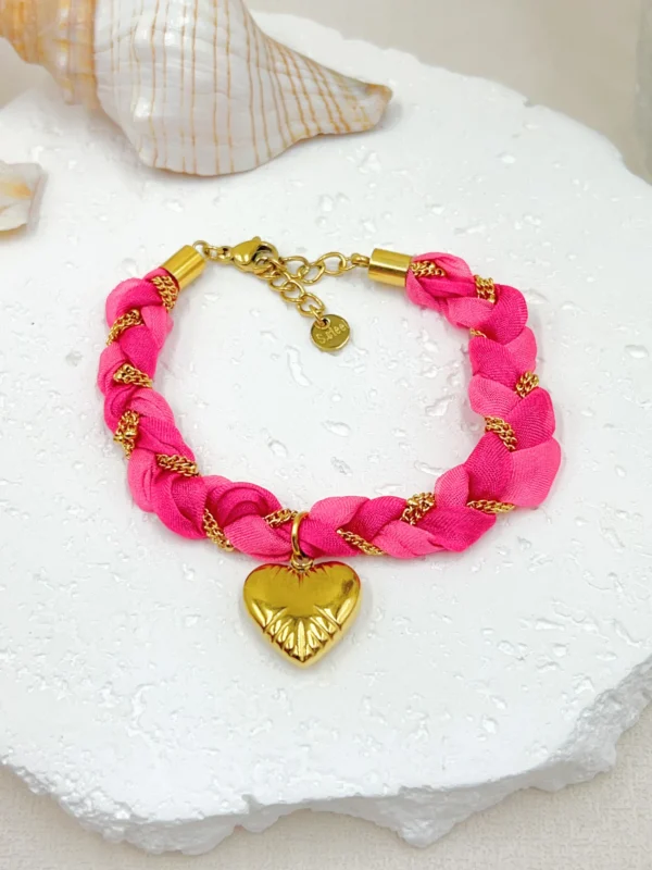 Bracelet cœur rose