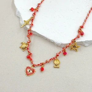Collier cœur rouge