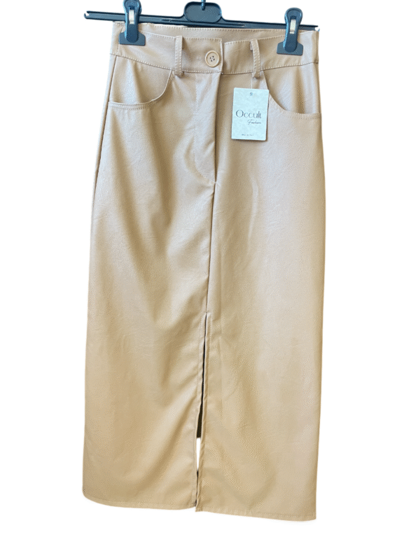 Jupe longue en simili cuir